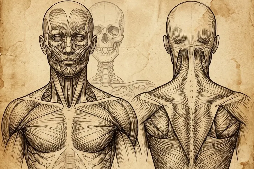 Shoulder Neck Head Anatomy Vintage 5x4